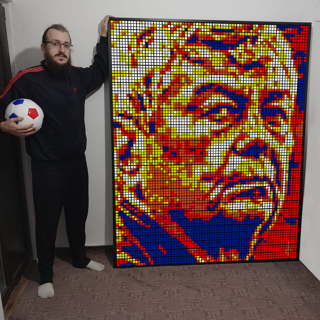 Cristian Leana i-a adus un ultim omagiu lui Mircea Lucescu. Sursă: Facebook Cristian Leana