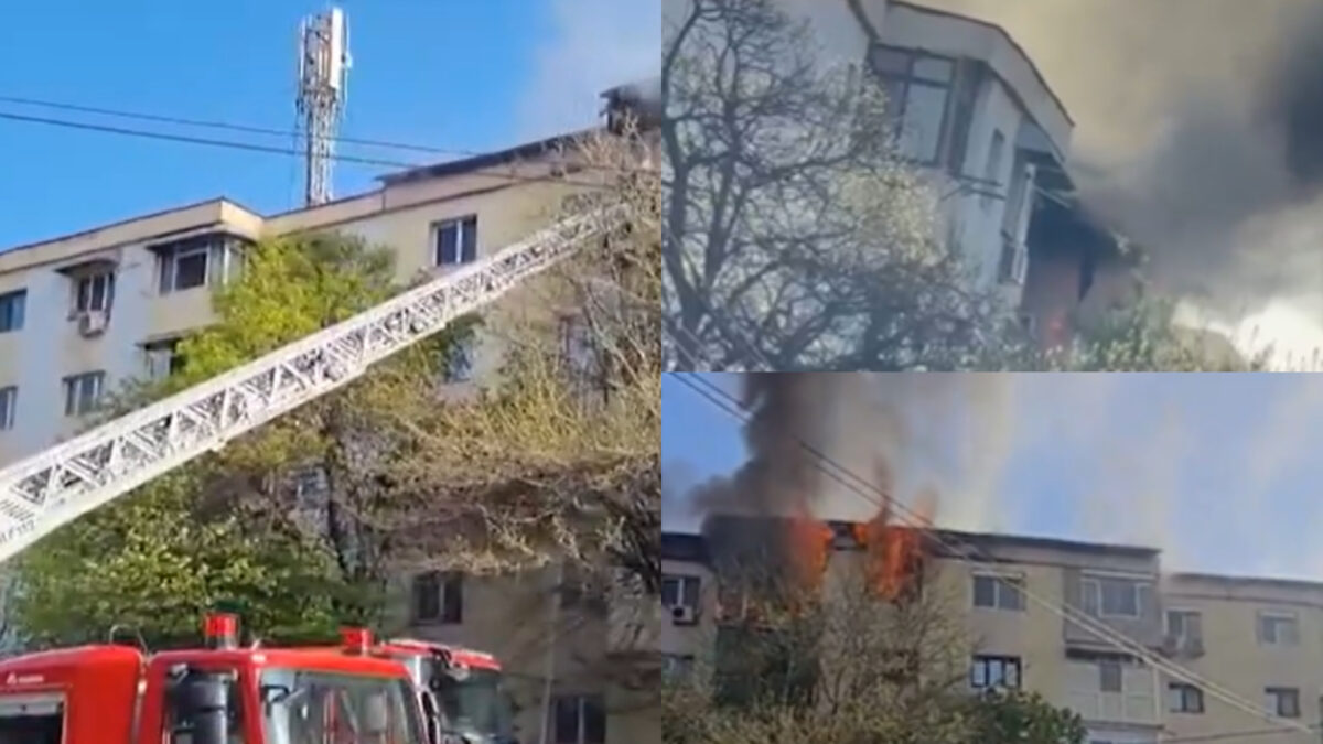 Imagine Stire Incendiu puternic într-un bloc din Craiova. 24 de persoane au fost evacuate | 2review.ro