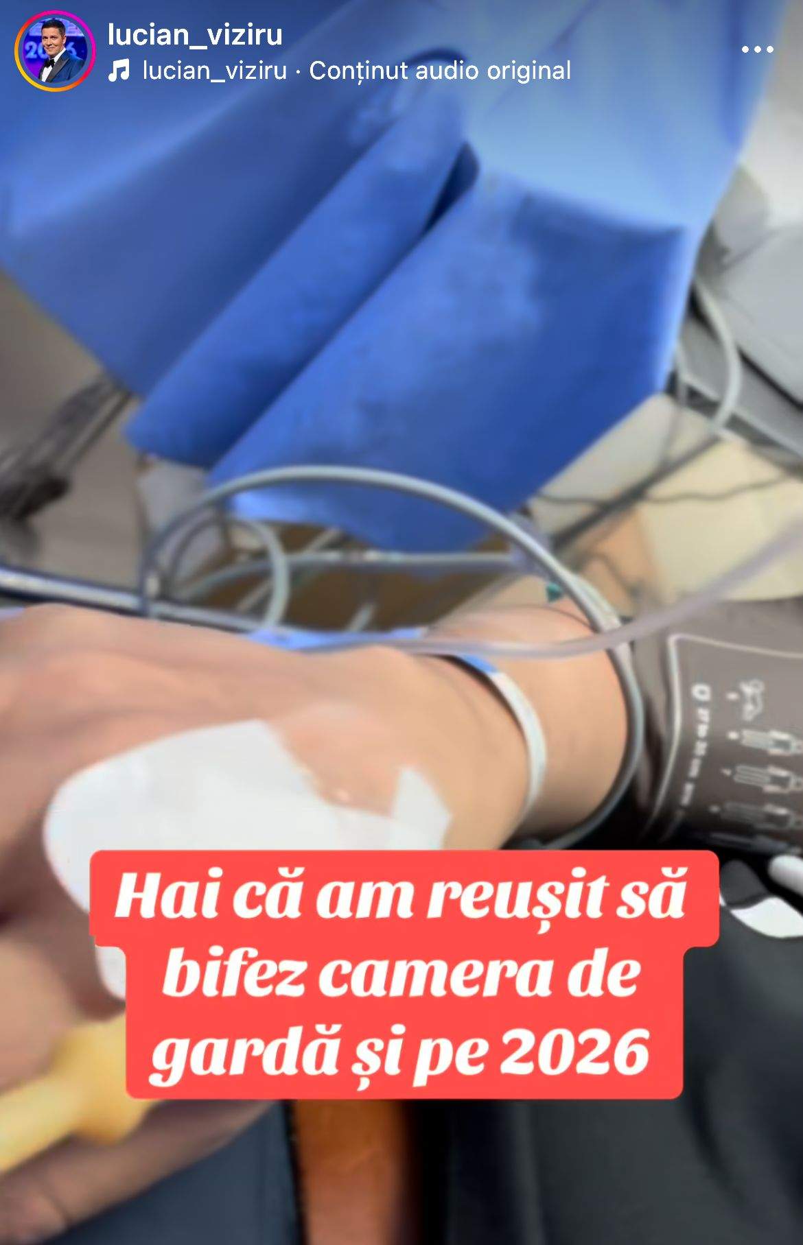 Lucian Viziru de urgență la spital/ Sursa foto: Instagram