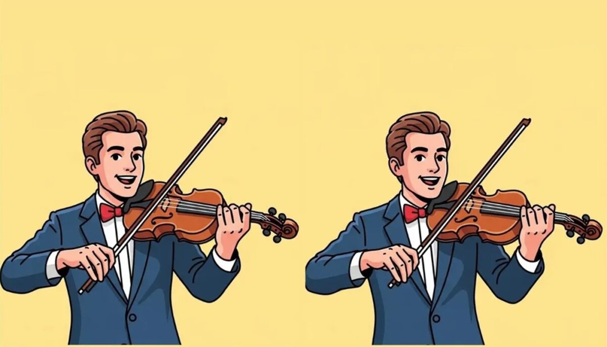 Imagine Stire Test de perspicacitate | Identificați 3 diferențe între acești doi violoniști, în maximum 37 de secunde! | 2review.ro
