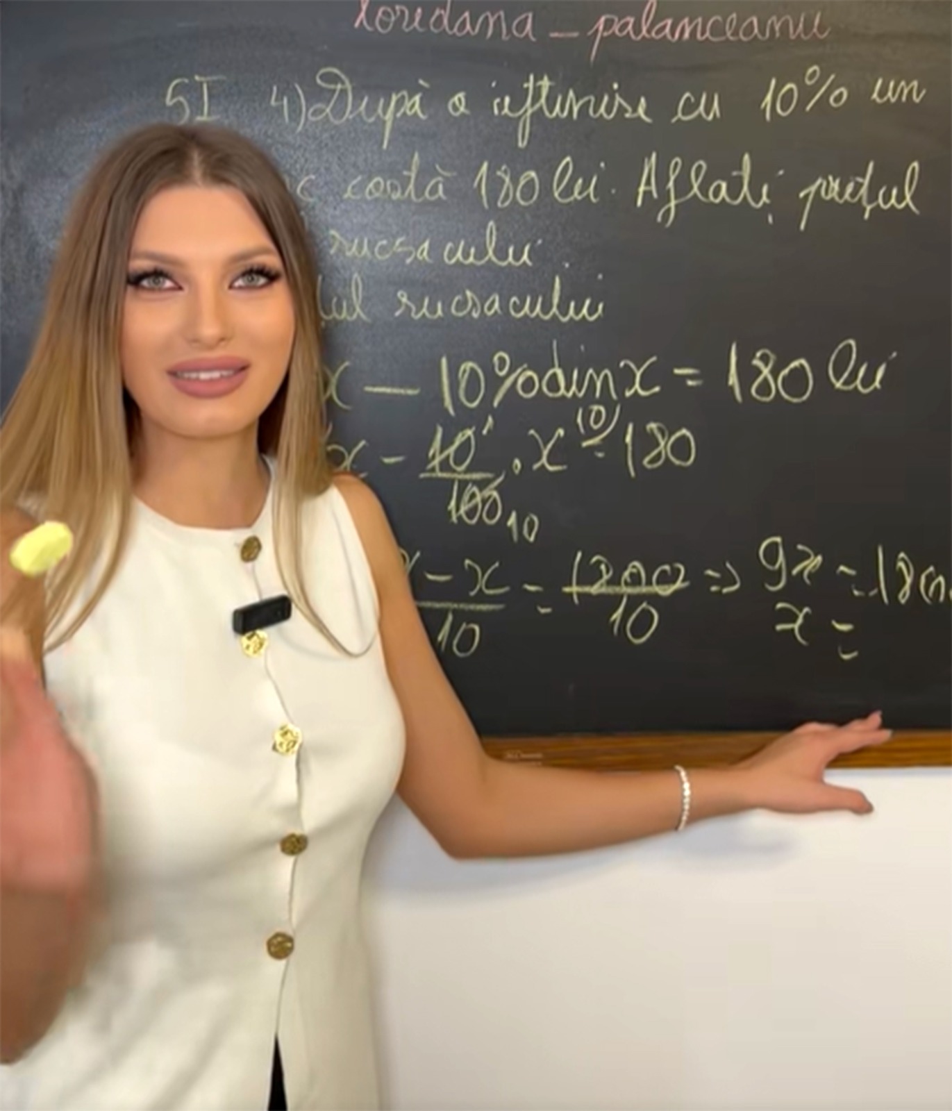 Test IQ cu profa Loredana de la Survivor | După o ieftinire cu 10%, un rucsac costă 180 lei. Aflați prețul inițial al rucsacului