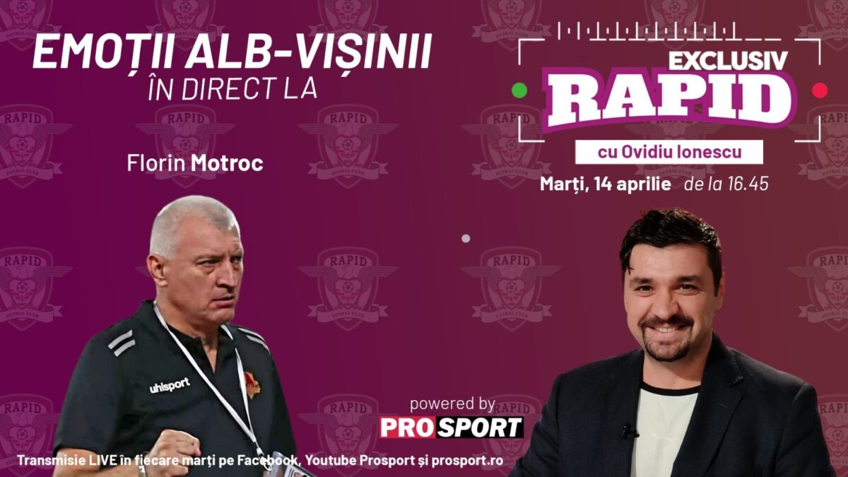 Imagine Stire „EXCLUSIV RAPID” cu Motroc & Gâlcă – înainte de Craiova – Rapid – începe la 16:45, în direct pe YouTube – ProSport | 2review.ro