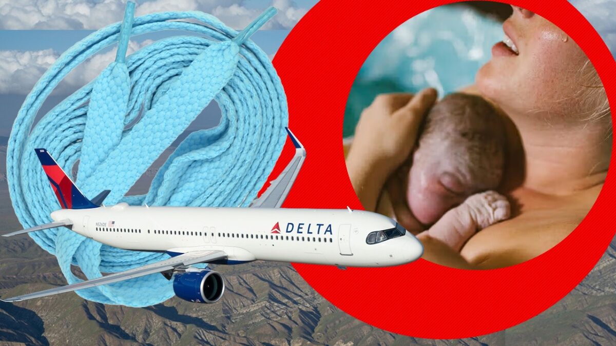 Imagine Stire Moment unic la bord: o femeie a născut în avion iar cordonul ombilical al bebelușului a fost legat cu un șiret | 2review.ro