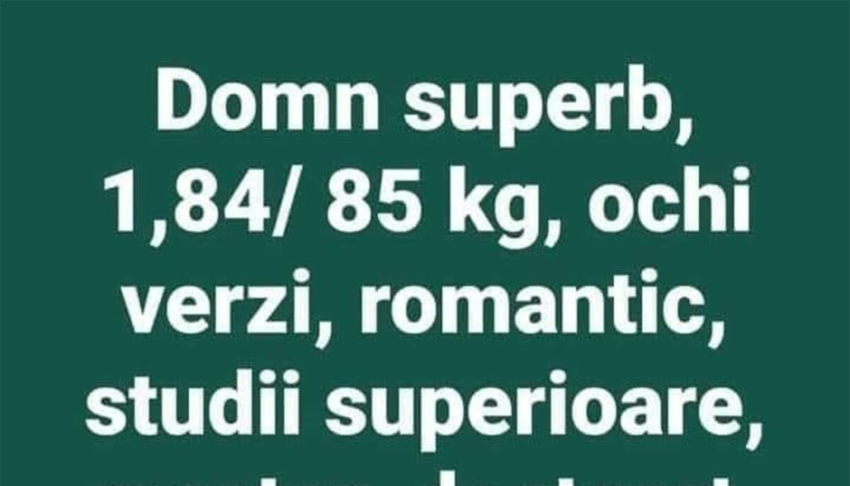 Imagine Stire Bancul începutului de săptămână | „Domn superb, 1.84, 85 kg | 2review.ro