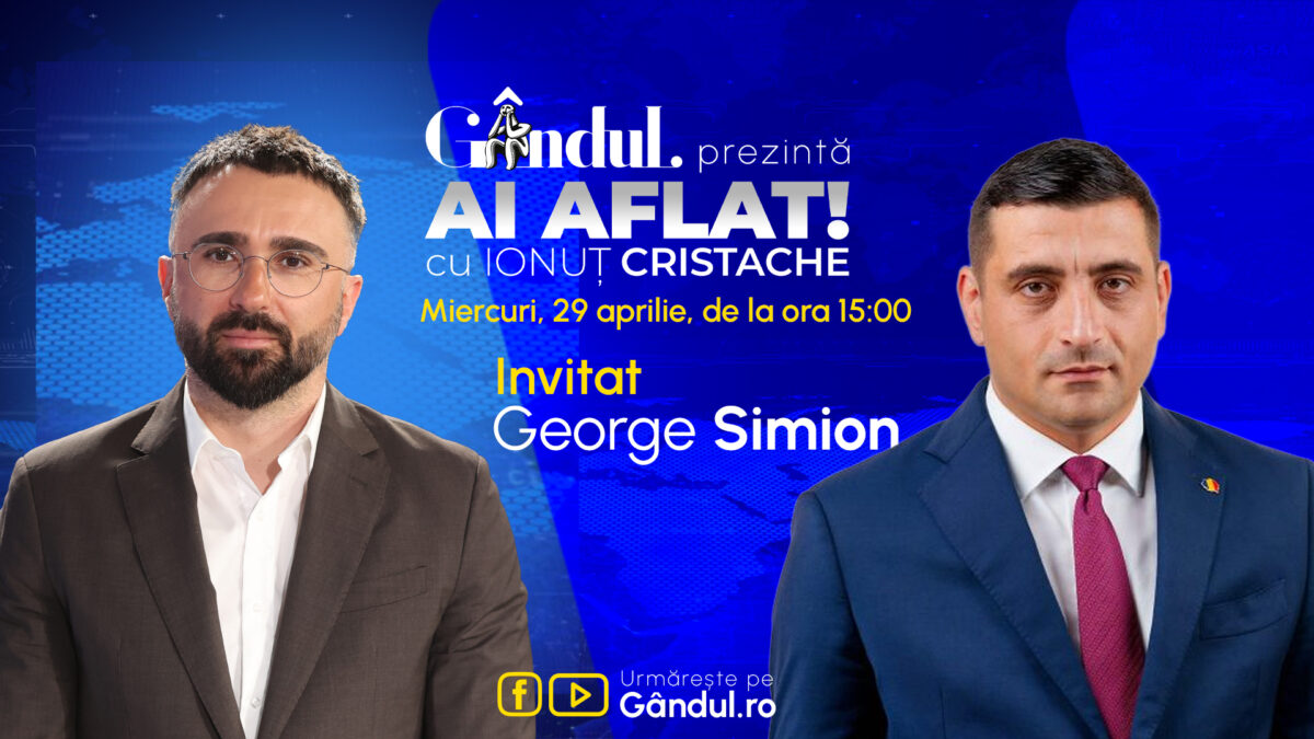 Imagine Stire „Ai Aflat! cu Ionuț Cristache” începe miercuri, 29 aprilie, de la ora 15.00, live pe Gândul. Invitat: George Simion | 2review.ro