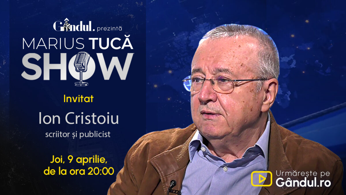 Imagine Stire Marius Tucă Show începe joi, 9 aprilie, de la ora 20.00, live pe Gândul. Invitat: Ion Cristoiu | 2review.ro