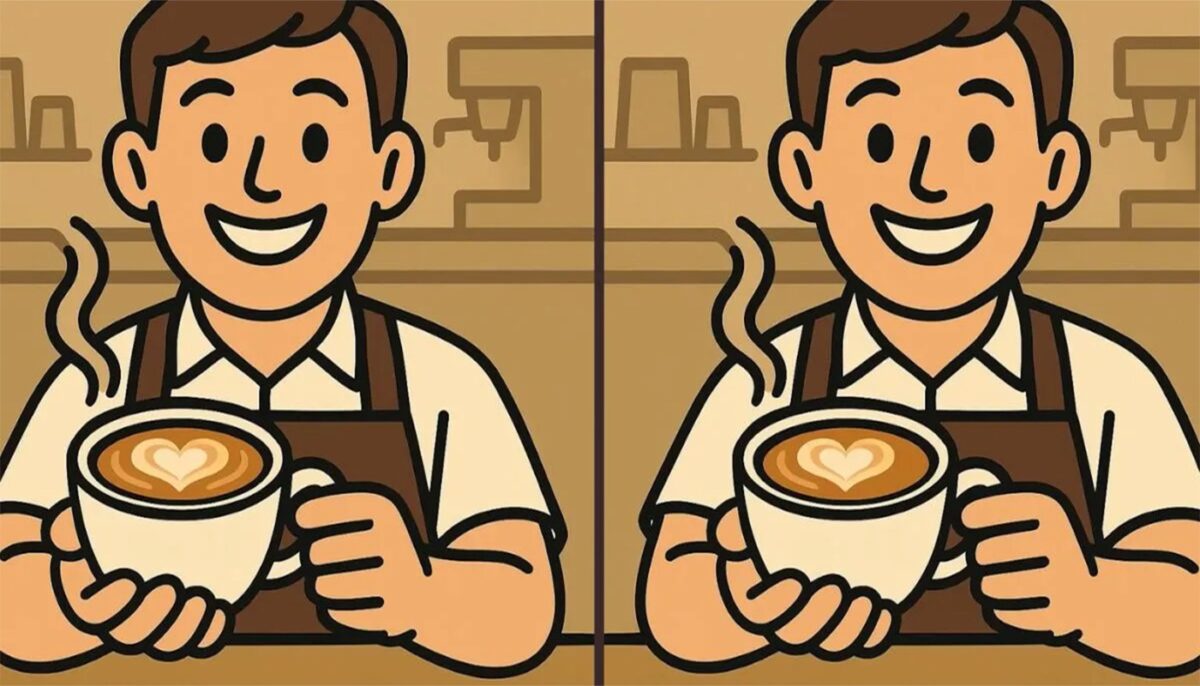 Imagine Stire Test de logică | Acești 2 barista par identici, dar nu sunt. Găsiți toate cele 3 diferențe! | 2review.ro