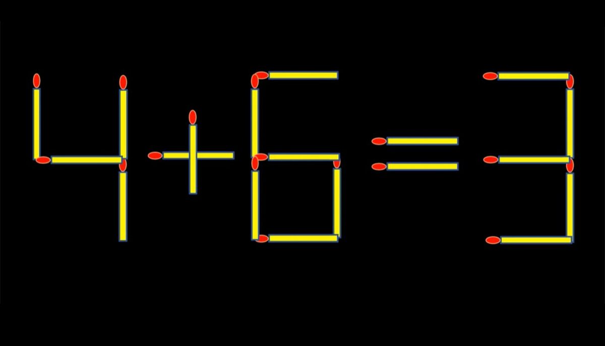 Imagine Stire Test de inteligență | Mutați un singur chibrit pentru a corecta 4 + 6 = 3 | 2review.ro