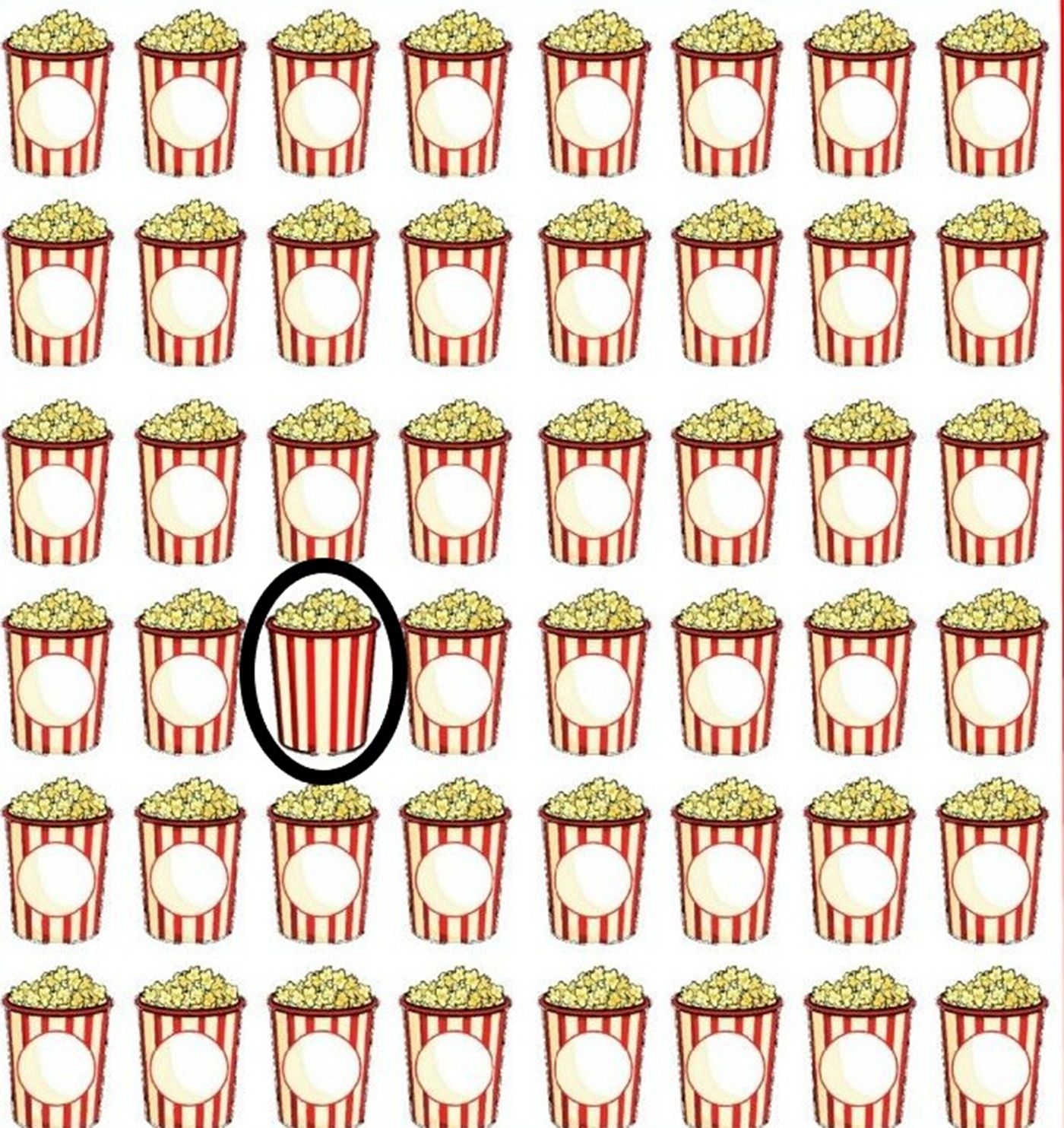 TEST IQ | O singură cutie cu popcorn dinte cele 48 este diferită. Care?