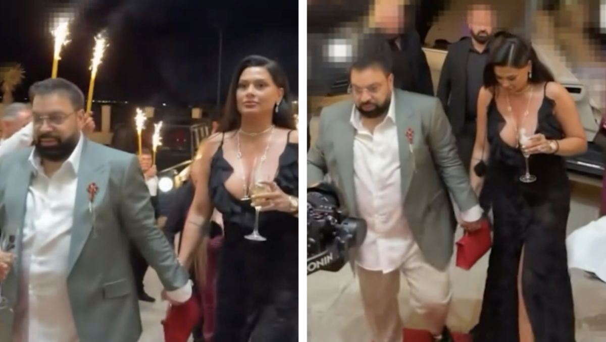 Imagine Stire Florin Salam și Roxana Dobre, apariție spectaculoasă ca nași! Ce intrare impresionantă au avut | 2review.ro