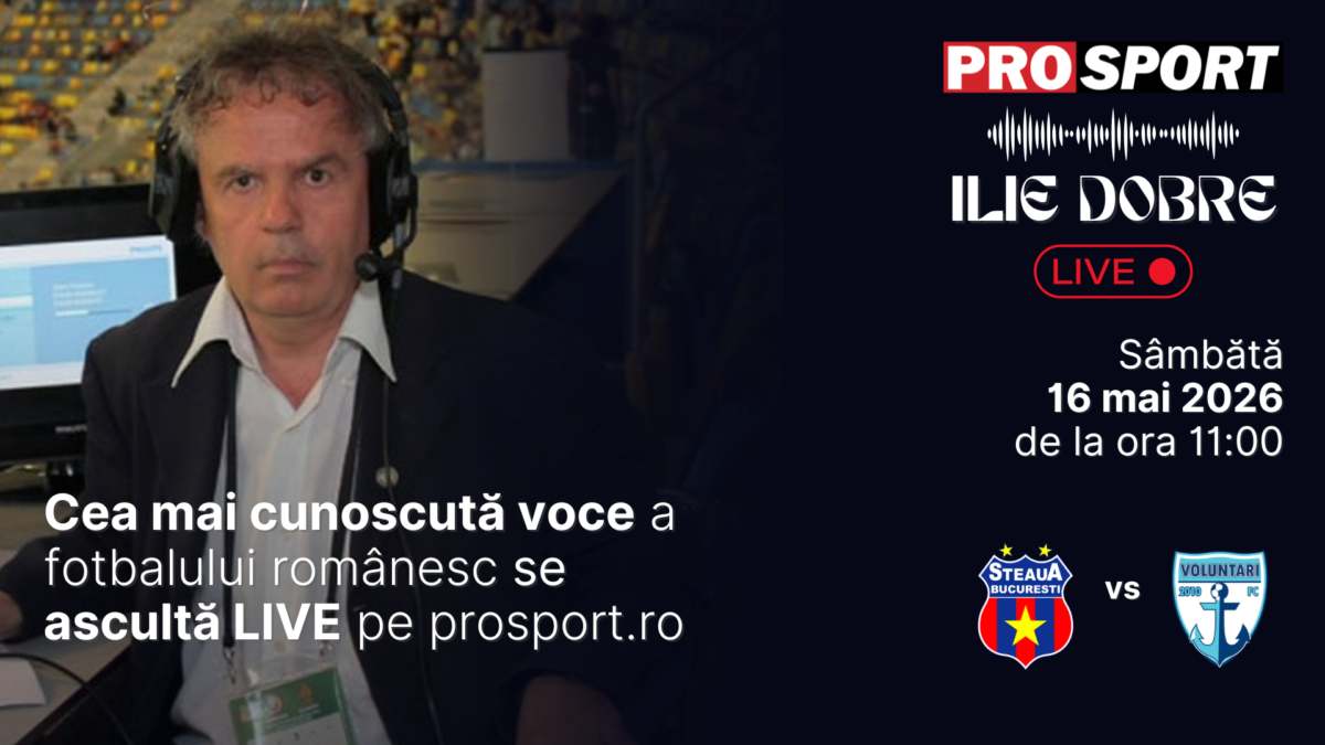 Imagine Stire Ilie Dobre comentează LIVE pe ProSport.ro meciul Steaua – F.C. Voluntari, sâmbătă, 16 mai 2026, de la ora 11:00 | 2review.ro