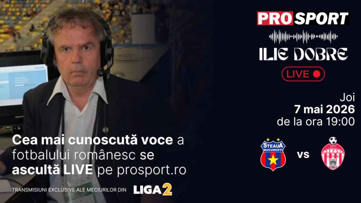 Imagine Stire Ilie Dobre comentează LIVE pe ProSport.ro meciul Steaua – Sepsi Sf. Gheorghe, joi, 7 mai 2026, de la ora 19:00 | 2review.ro
