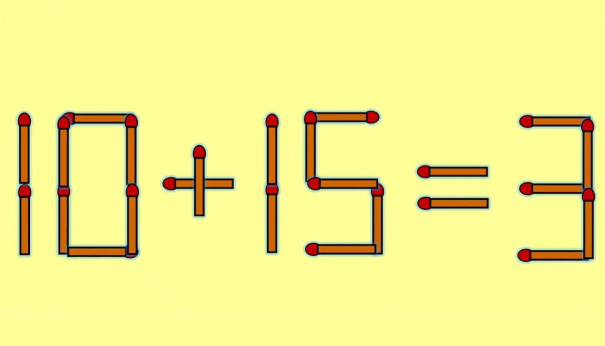 Imagine Stire Test de inteligență | Mutați un singur chibrit pentru a corecta 10 + 15 = 3 | 2review.ro