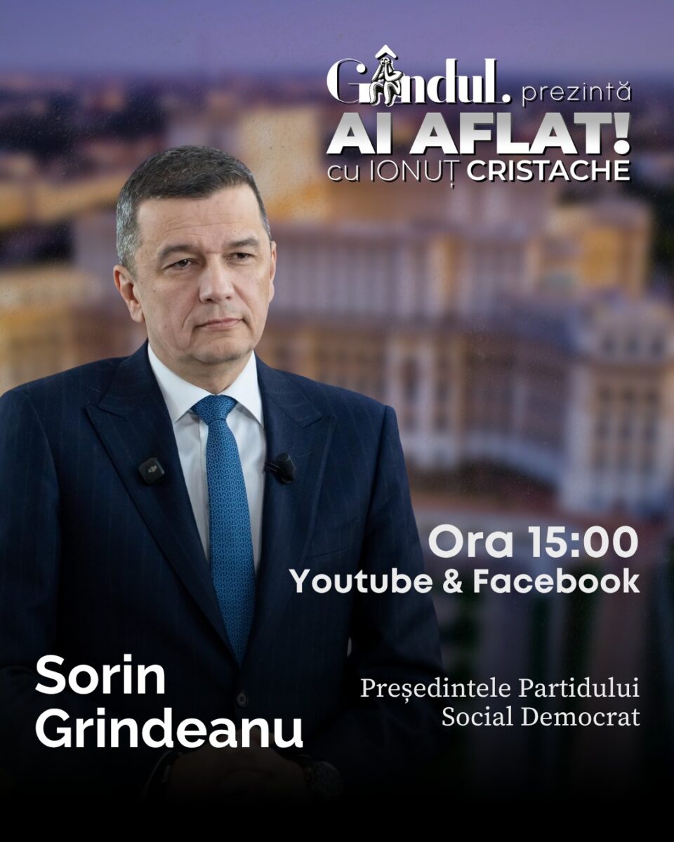 Imagine Stire Sorin Grindeanu, președintele PSD, la Gândul Live | Ai aflat! cu Ionuț Cristache | 2review.ro