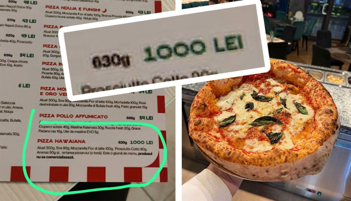 Imagine Stire Pizza la 1.000 lei bucata, într-un restaurant din București. Ce scrie în meniu, de fapt | 2review.ro