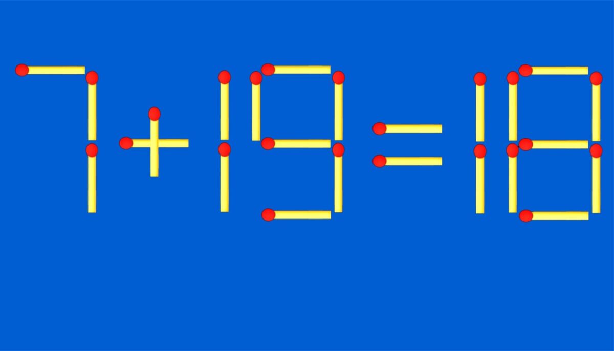Imagine Stire Test IQ exclusiv pentru genii | 7+19=18 e greșit. Pentru a corecta egalitatea, mutați un singur chibrit | 2review.ro