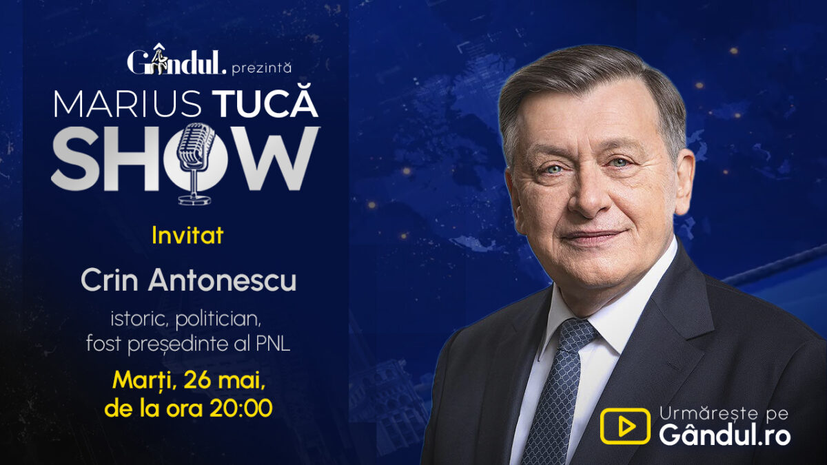 Imagine Stire Marius Tucă Show începe marți, 26 mai, de la ora 20.00, live pe Gândul. Invitat: Crin Antonescu | 2review.ro