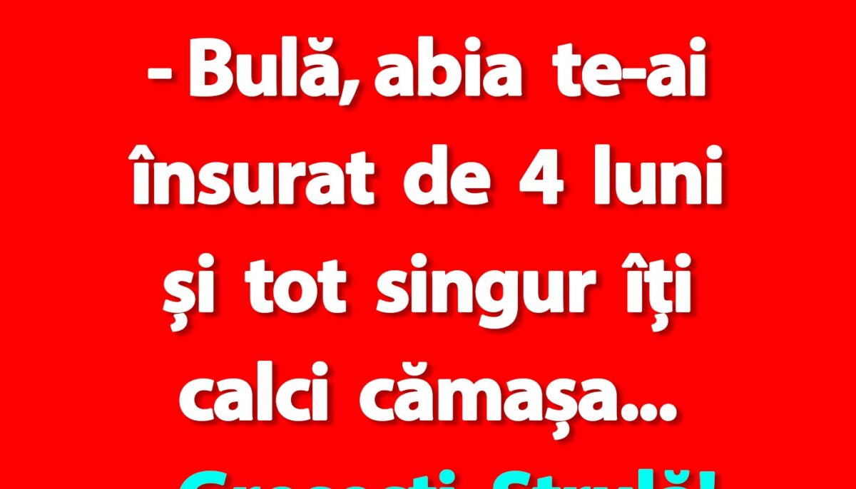 Imagine Stire BANC | Bulă, abia te-ai însurat de 4 luni și tot singur îți calci cămașa | 2review.ro