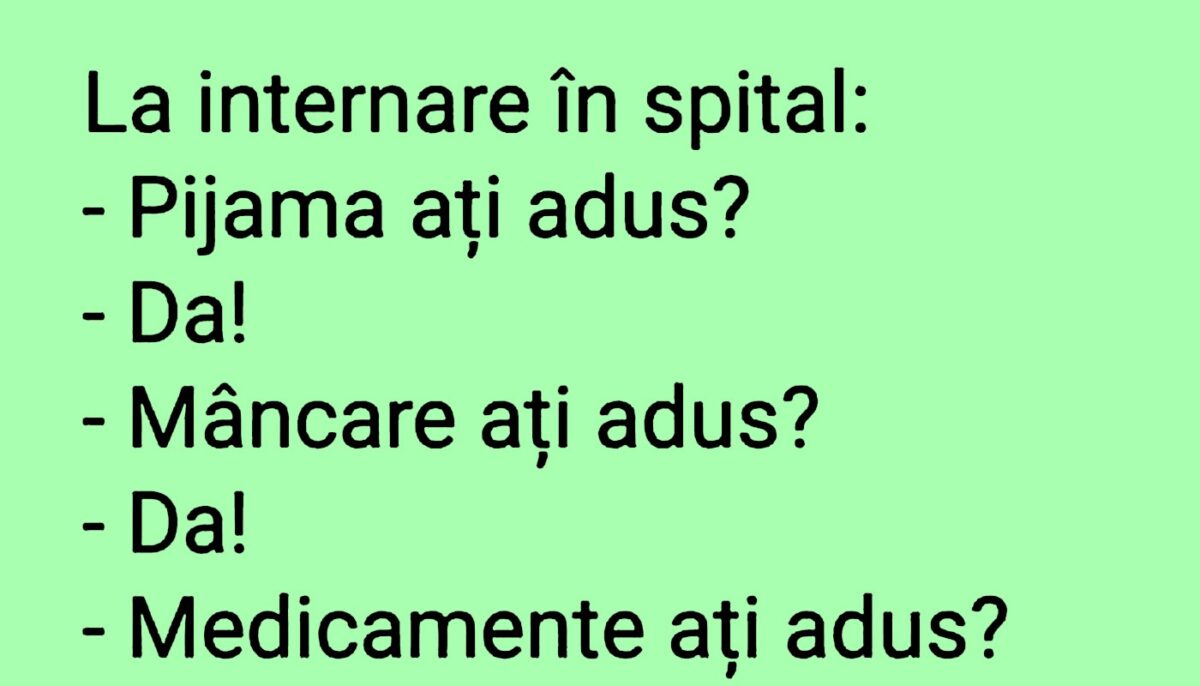 Imagine Stire BANC | La internare în spital: „Pijama ați adus?” | 2review.ro