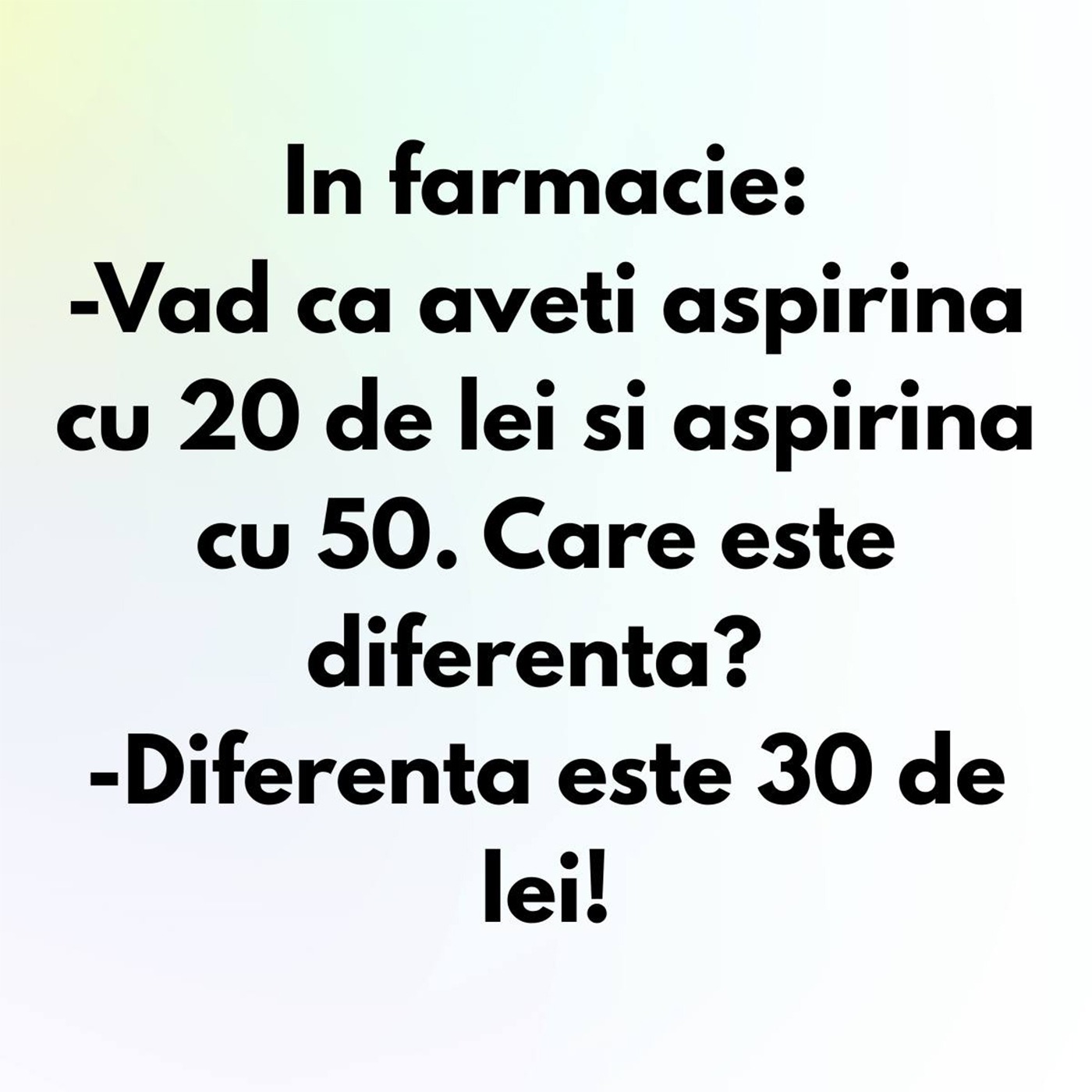 Bancul de weekend | Ce este aspirina la 50 lei, de fapt