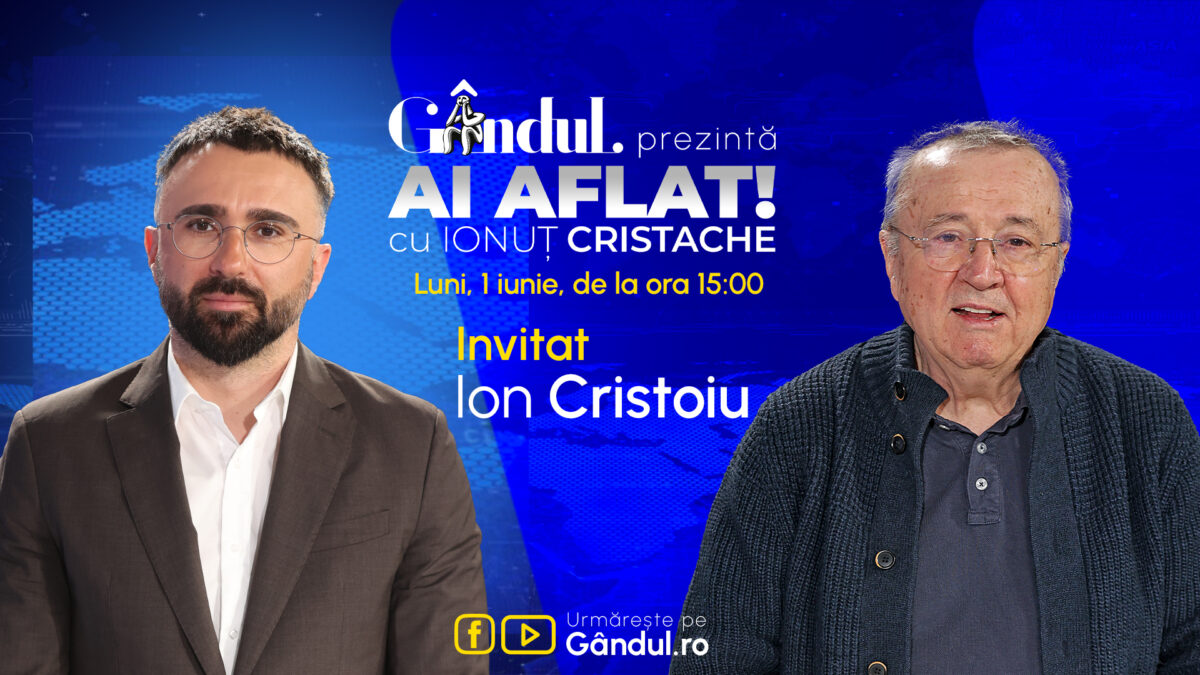 Imagine Stire „Ai Aflat! cu Ionuț Cristache” începe luni, 1 iunie, de la ora 15.00, live pe Gândul. Invitat: Ion Cristoiu | 2review.ro