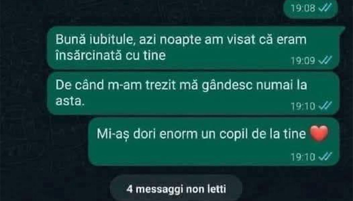 BANC | „Bună, iubitule! Azi-noapte am visat că eram însărcinată cu tine”