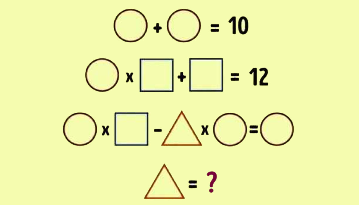 Test de logică | Rezolvați ecuația și găsiți valoarea triunghiului!