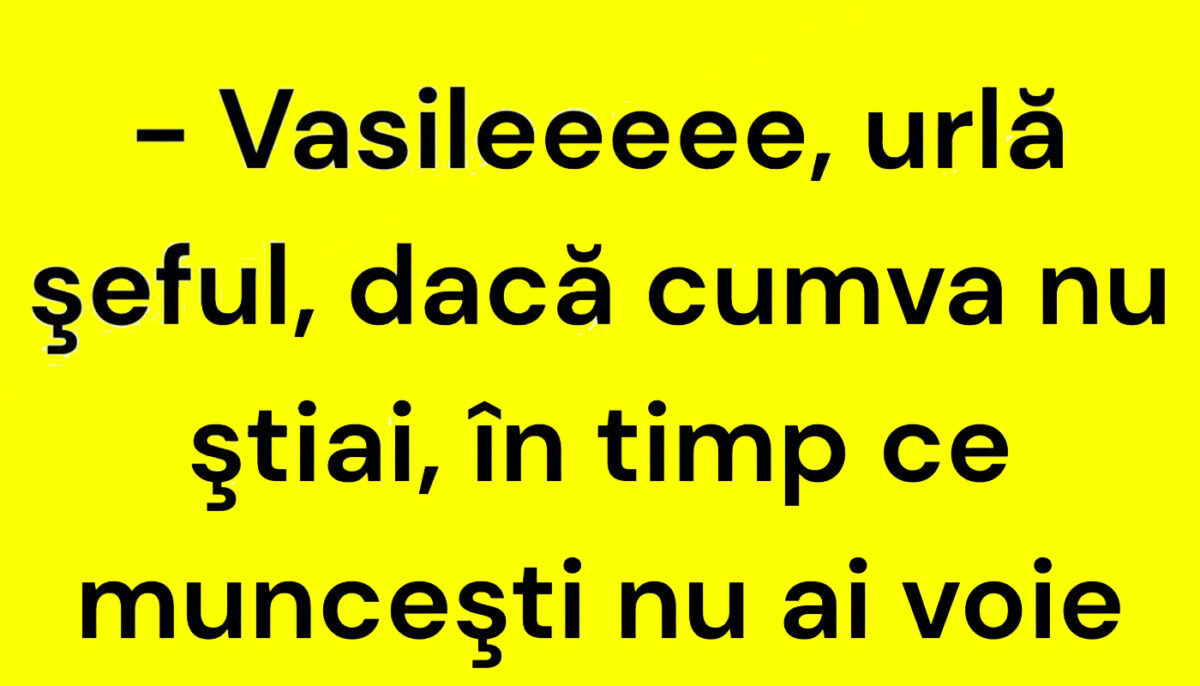 BANCUL ZILEI | Șeful urlă la Vasile