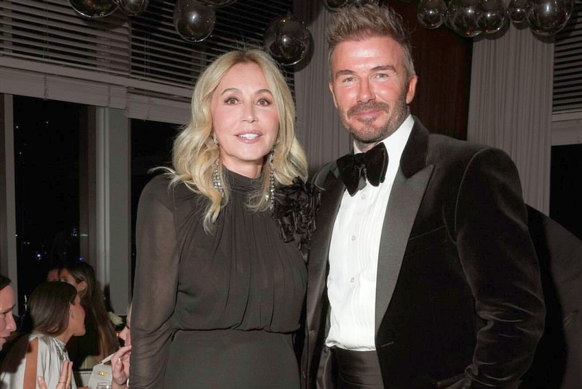 Anastasia Soare, alături de David și Victoria Beckham. Antrenorul a obținut o stea pe Walk of Fame