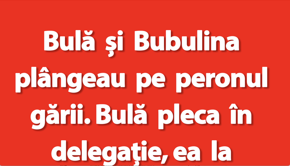 BANC | Bulă și Bubulina plângeau pe peronul gării