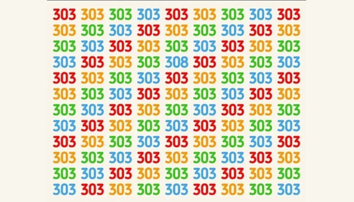 Imagine Stire TEST IQ | Nu toate numerele din această imagine sunt 303. Găsiți-l pe cel diferit! | 2review.ro