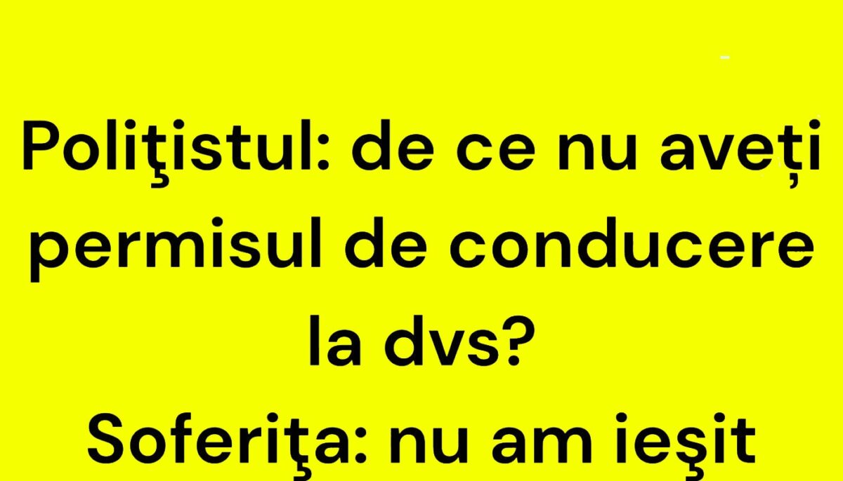 BANCUL ZILEI | Polițistul și șoferița fără permis de conducere