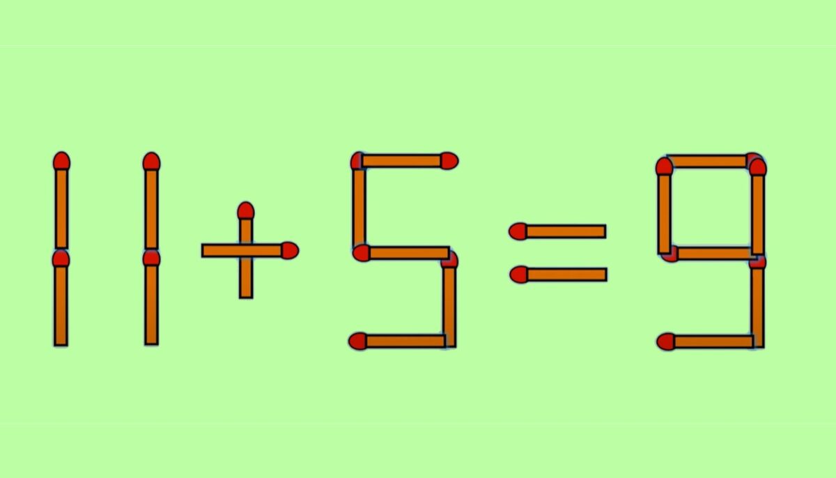 Test IQ exclusiv pentru genii | 11 + 5 = 9 este greșit. Pentru a corecta egalitatea, mutați un singur chibrit