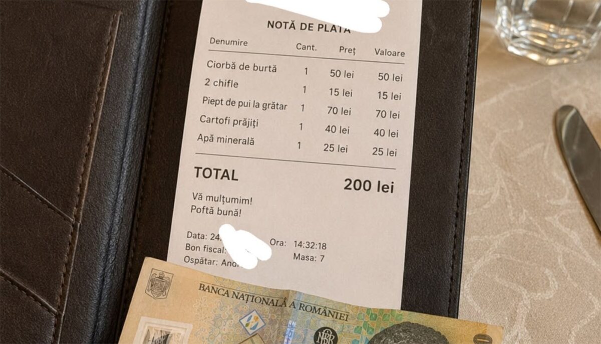 Ce sumă a lăsat bacșiș un român, la o notă de plată de 200 lei, într-un restaurant din Vama Veche
