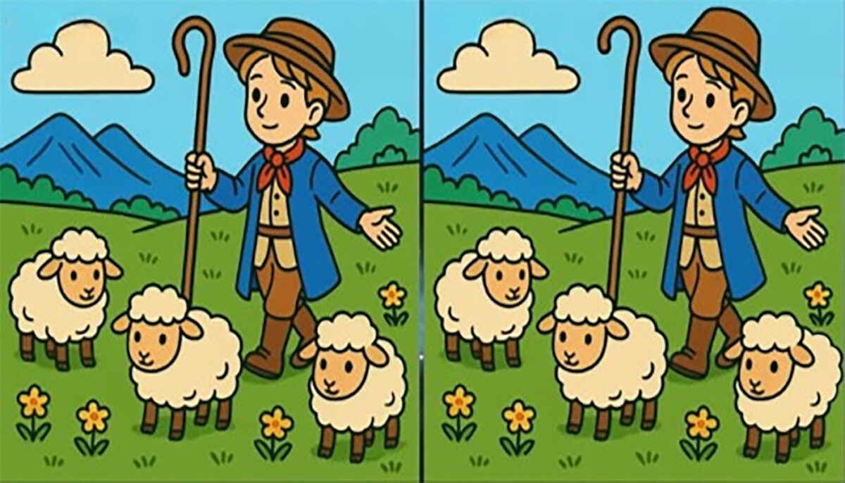 TEST IQ | Identificați cele 3 diferențe între ciobanul din dreapta și cel din stânga!