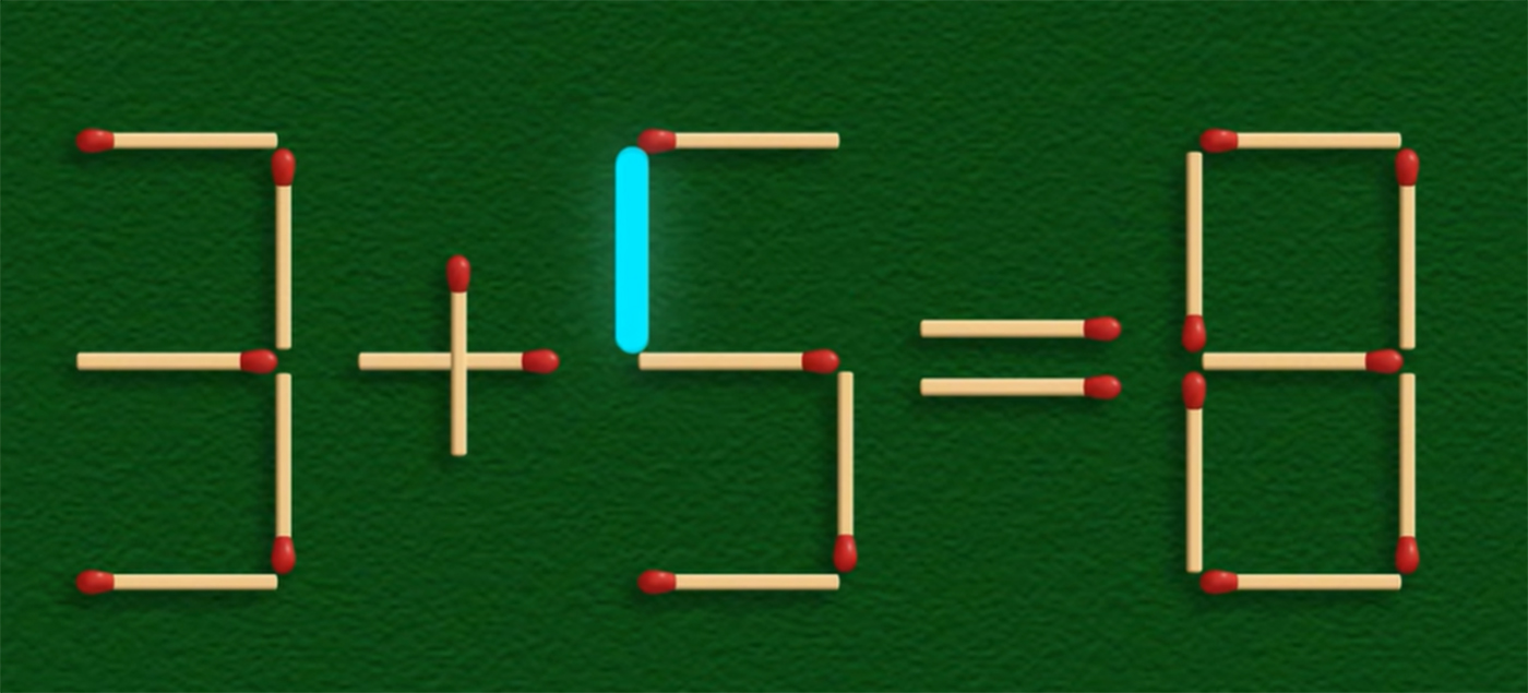 Test de inteligență | Mutați un singur chibrit pentru a corecta 3 + 3 = 8