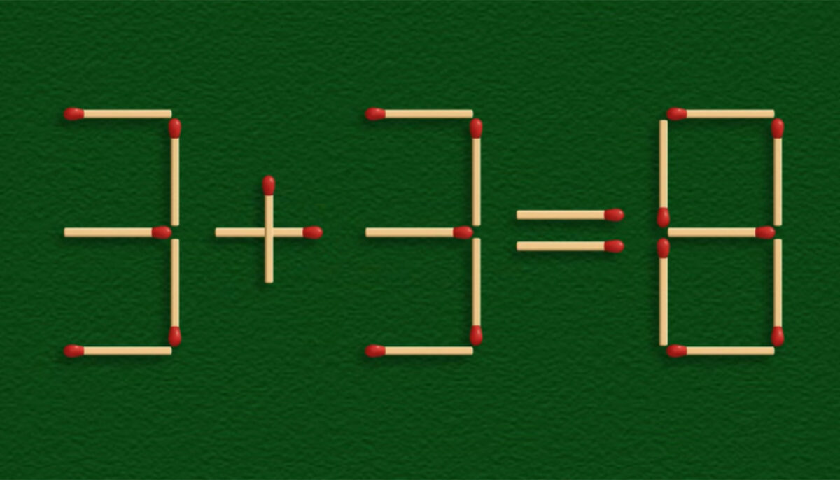 Test de inteligență | Mutați un singur chibrit pentru a corecta 3 + 3 = 8