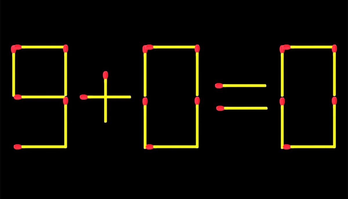 Test de inteligență | Mutați un singur chibrit pentru a corecta 9 + 0 = 0