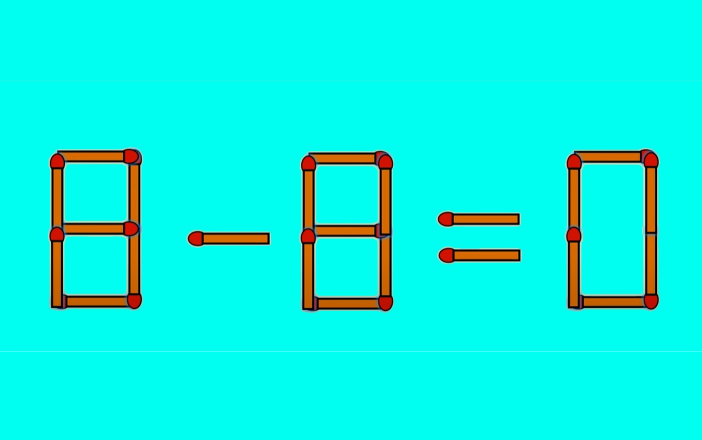 Test IQ cu chibrituri | Corectați 6 + 8 = 0, mutând un singur băț