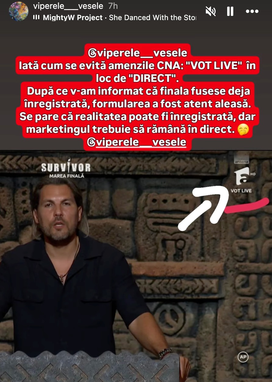 Survivor atacată de Viperele Vesele/ sursa foto: instagram