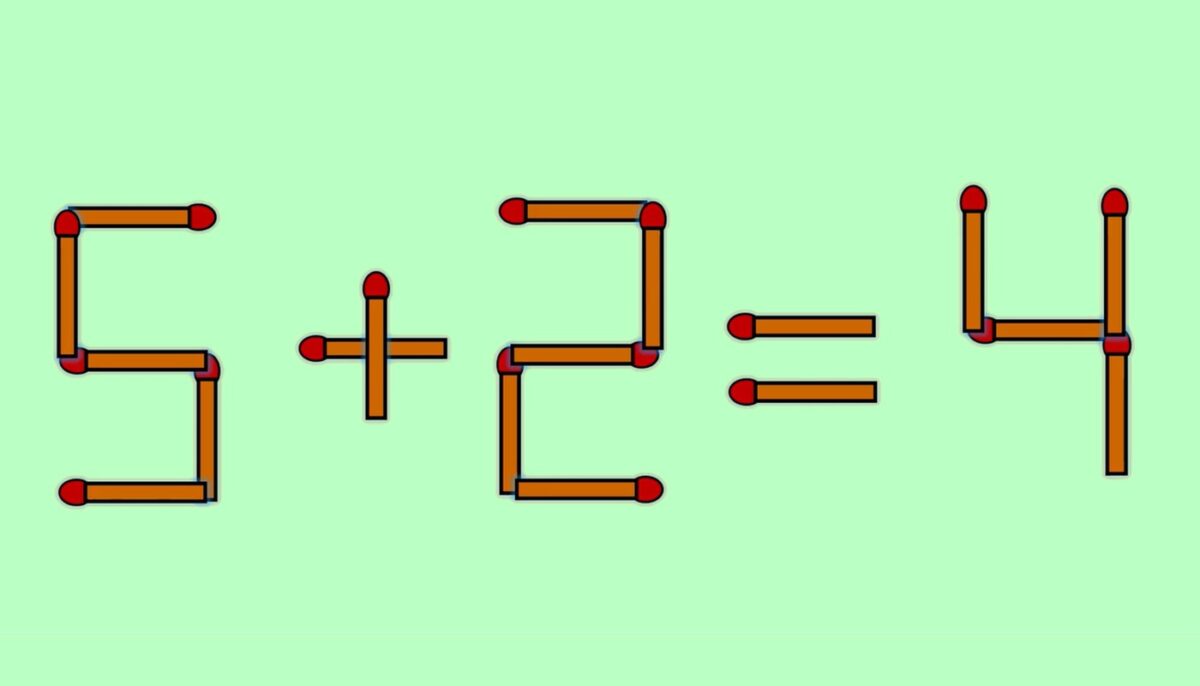 Test IQ cu chibrituri | Corectați 5 + 2 = 4, mutând un singur băț
