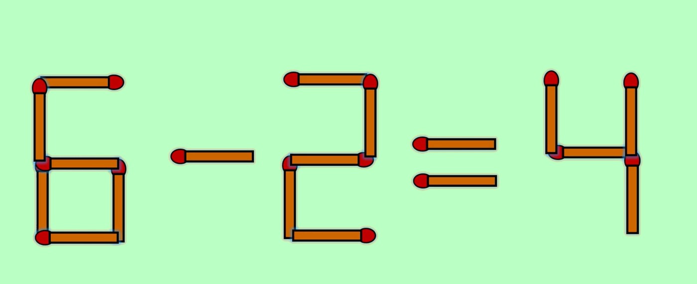 Test IQ cu chibrituri | Corectați 5 + 2 = 4, mutând un singur băț