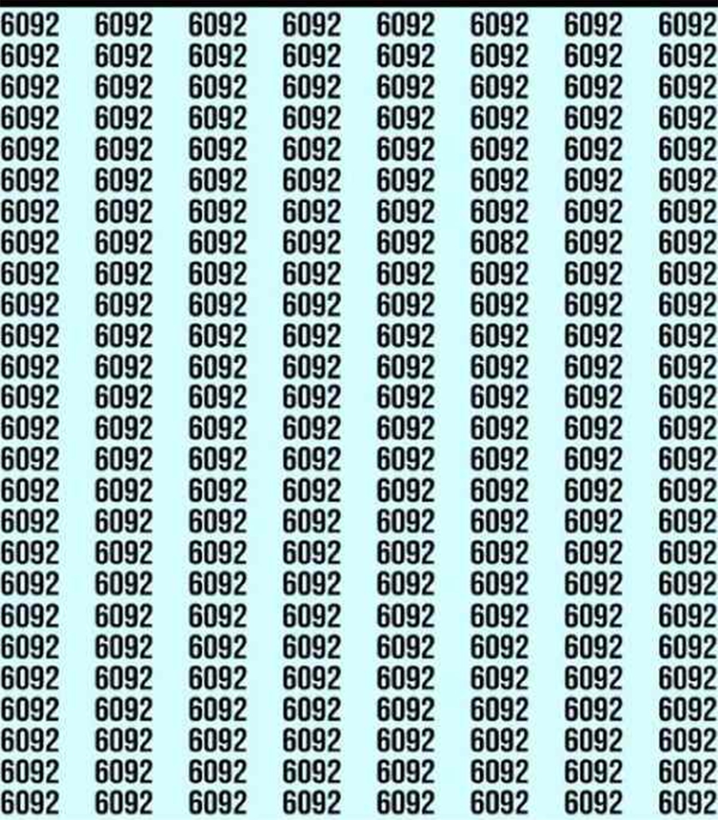 Test de logică | Găsiți singurul număr diferit de 6092!