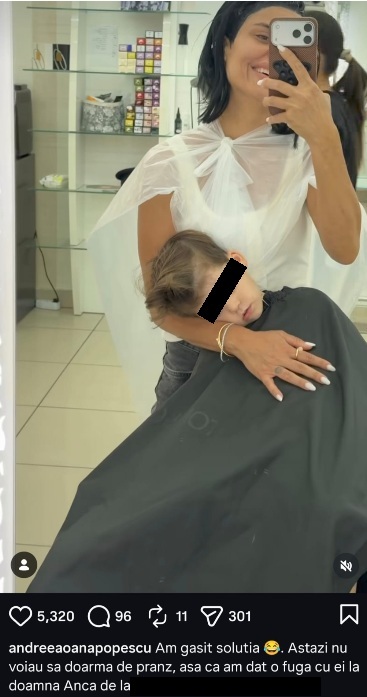 Andreea Popescu și fosta soacră interacțiune pe Instagram/ sursă foto: Instagram