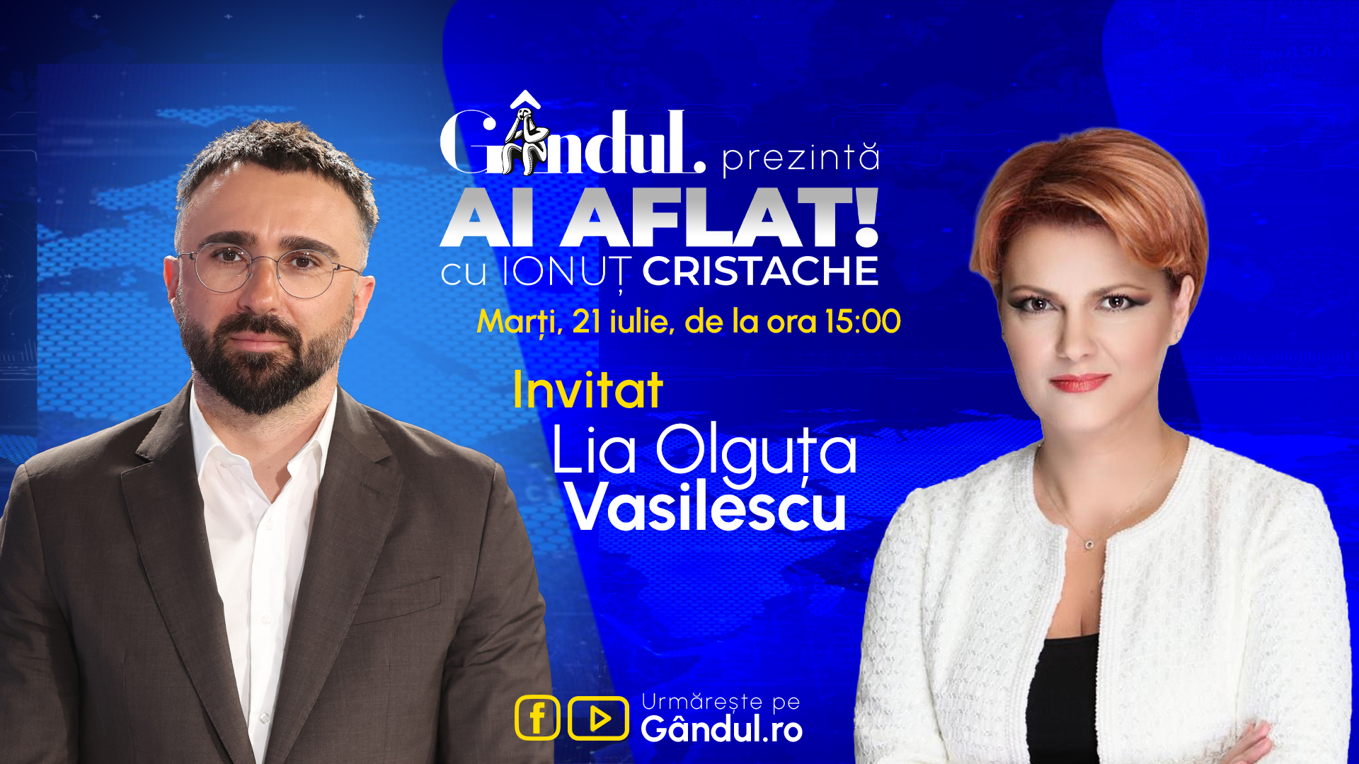 Gândul lansează două emisiuni live cu Ionuț Cristache și Marius Tucă