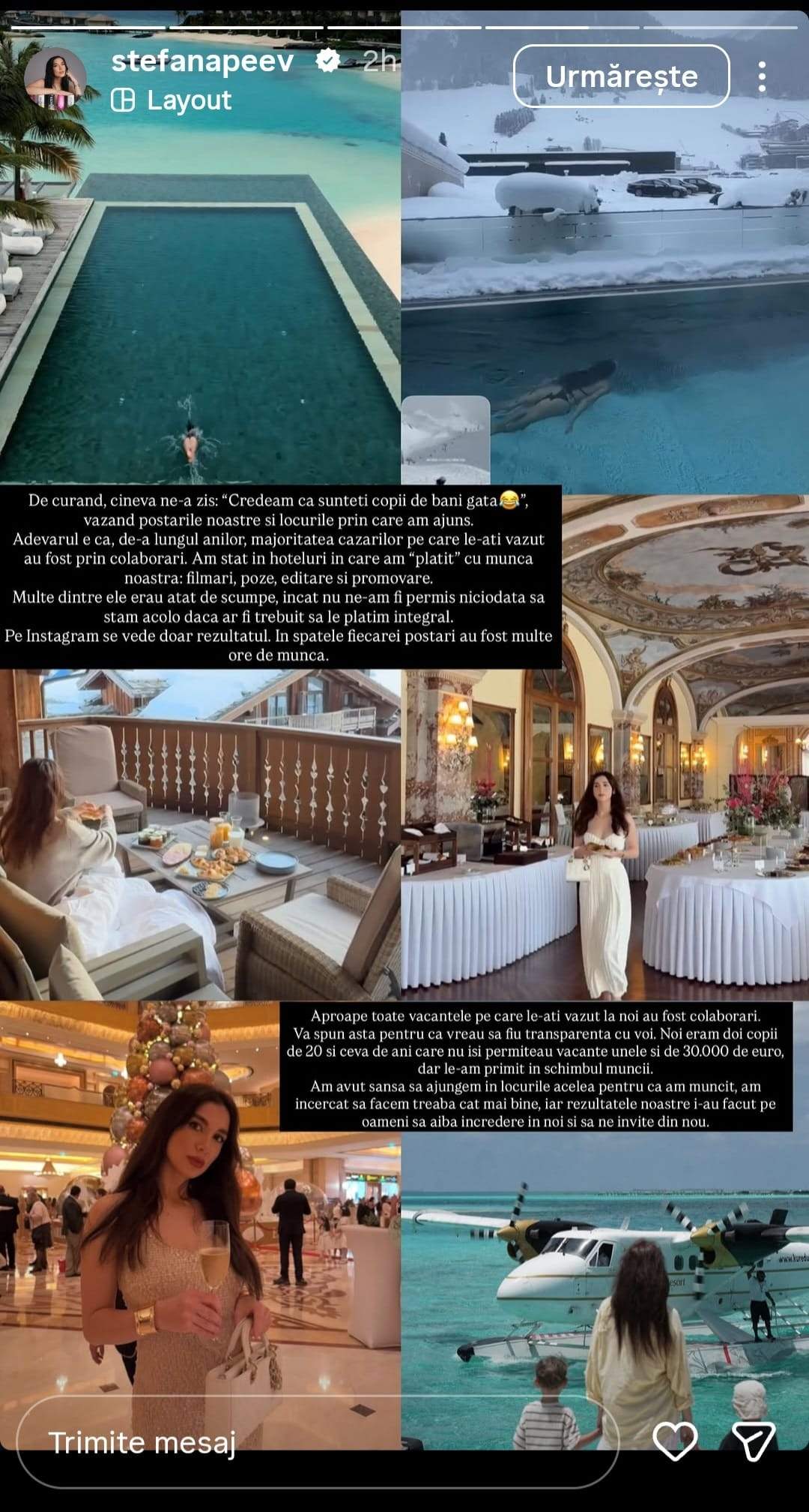 Ștefana Peev, despre vacanțe/ sursa foto: social media