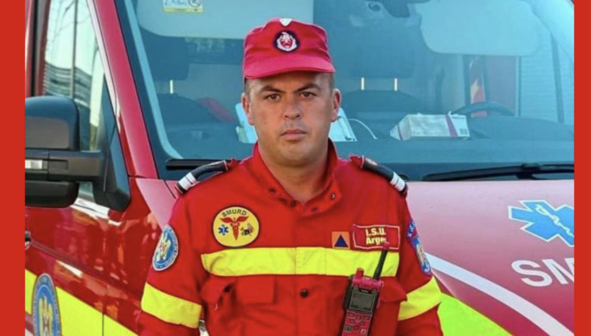 Un pompier de la ISU Argeș a salvat un biciclist după un accident. Cristian i-a acordat imediat primul ajutor