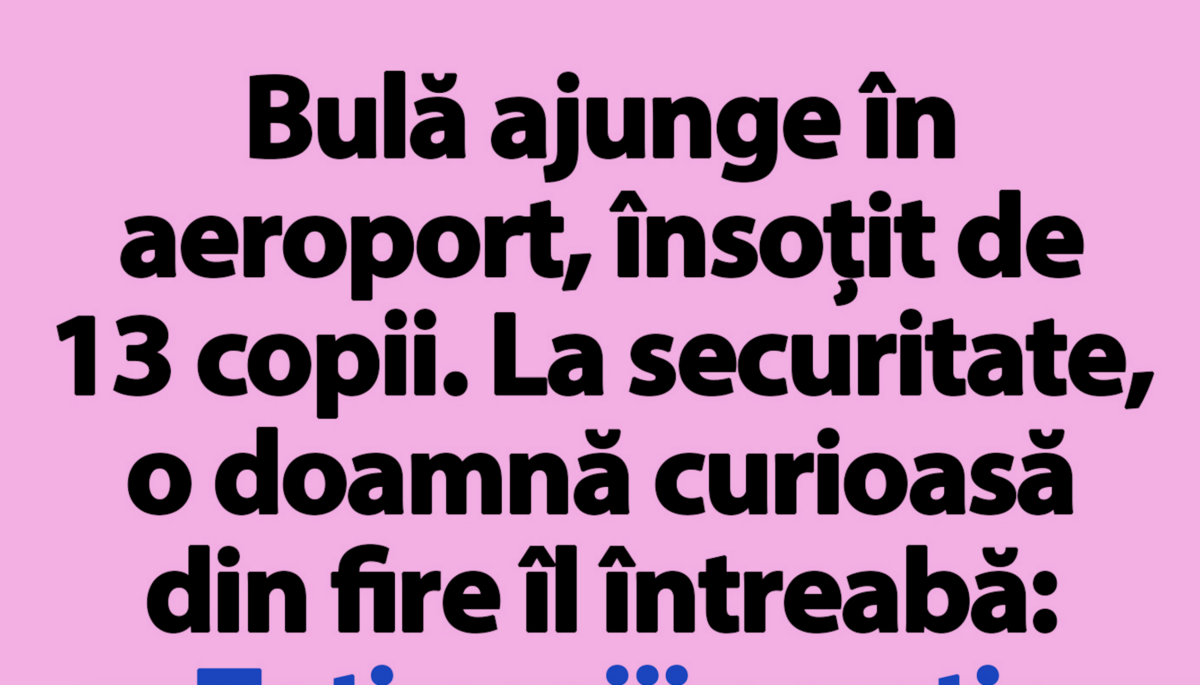 BANC | Bulă ajunge în aeroport, însoțit de 13 copii
