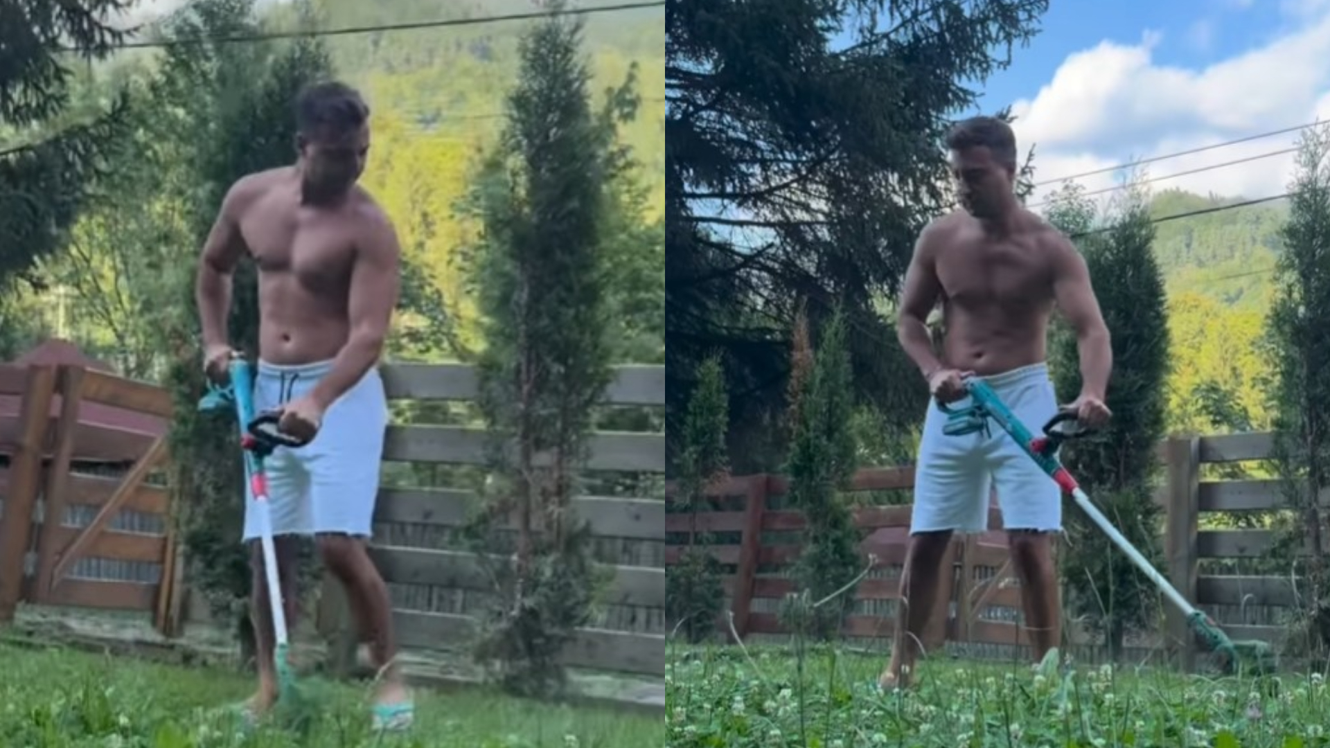Valentin Sanfira și-a încins fanele! S-a afișat la bustul gol și a atras toate privirile