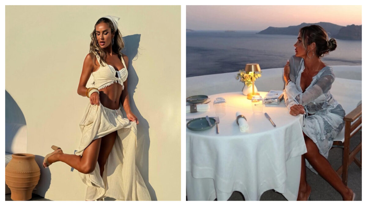 Diana Munteanu a dat România pe Santorini. Imagini spectaculoase din escapada în Grecia